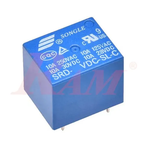 Songle 5V DC Power Relay, 10A, PCB Mount