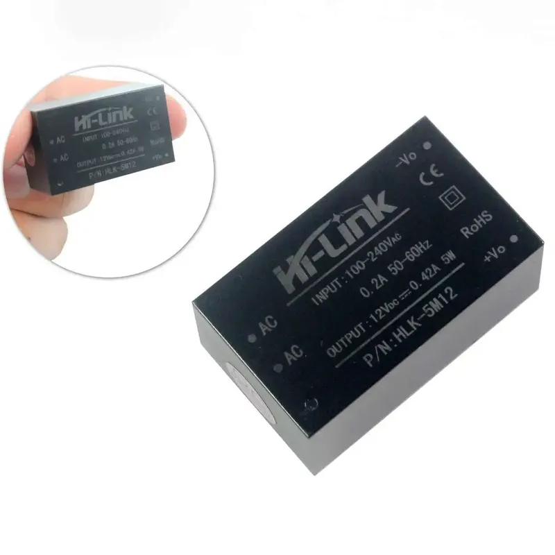 وحدة تغذية AC/DC من HI-LINK بالرقم HLK-5M12 خرج 12V بتيار 0.42A وقدرة 5W