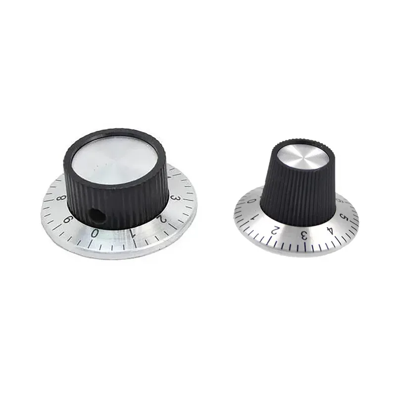 Numerical Potentiometer Knob 0–9 Scale for 6mm Shaft, Screw Lock