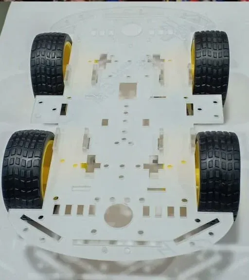 Longer Version 4WD Single Layer Wood Smart Car Chassis Kit