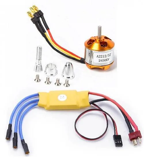 A2212 2450KV Brushless Outrunner Motor with 30A ESC for RC