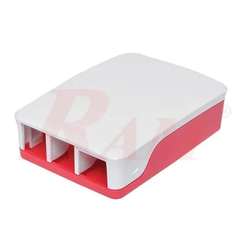 علبة Raspberry Pi 4B من ABS باللونين الأحمر والأبيض