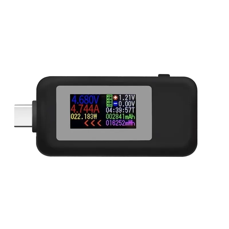 جهاز اختبار USB من نوع Type-C بشاشة ملونة KWS-1902C باللون الأسود