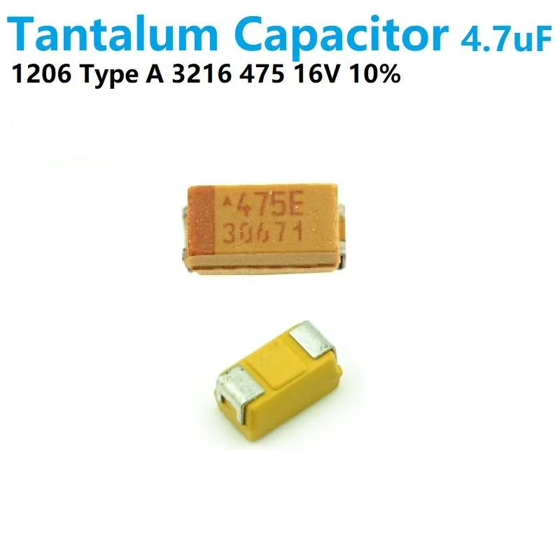 4.7uF 16V Solid Tantalum SMD Capacitor, 1206 Type A (3216)