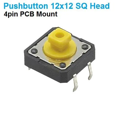Tactile Push Button Switch 4-Pin 12x12 mm Square Head