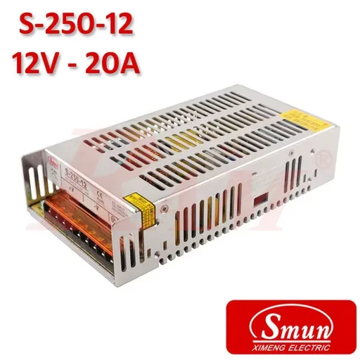Smun مزود طاقة صناعي خرج 12 فولت تيار مستمر 20 أمبير مدخل 220 فولت (S-250-12)