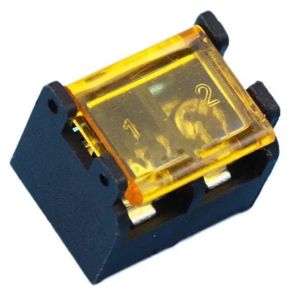 Barrier Screw Terminal Block 2-Pin 8.25mm with Safety Cover