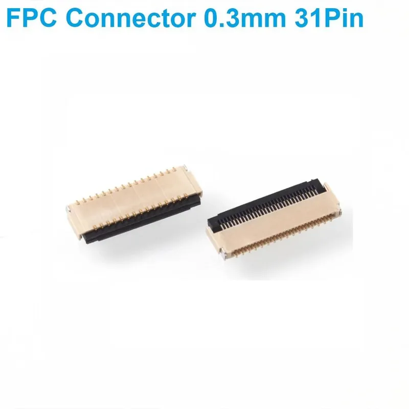 FPC Connector 31-Pin 0.3mm Pitch PCB Horizontal Mount (Bottom Contact)