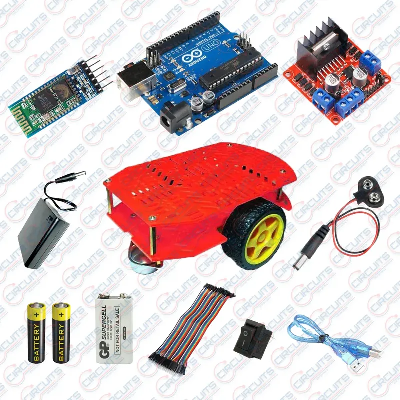 طقم روبوت يعمل بالبلوتوث مع Arduino Uno R3 ووحدة بلوتوث تسلسلية