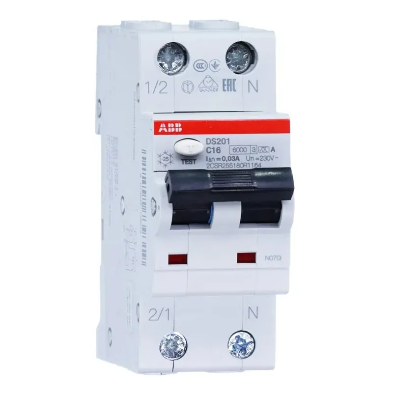 ABB DS201 C16 A30 RCBO 2P C-Type 16A 30mA 230VAC