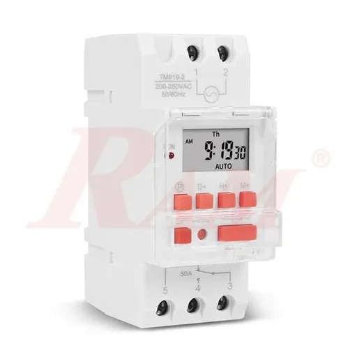 TM919B-2 DIN Rail Timer Switch 30A 220Vac, 16 ON/OFF Programs