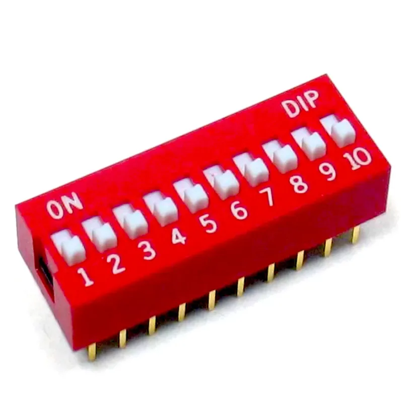 مفتاح DIP بـ 10 أوضاع (تباعد 0.1 بوصة)