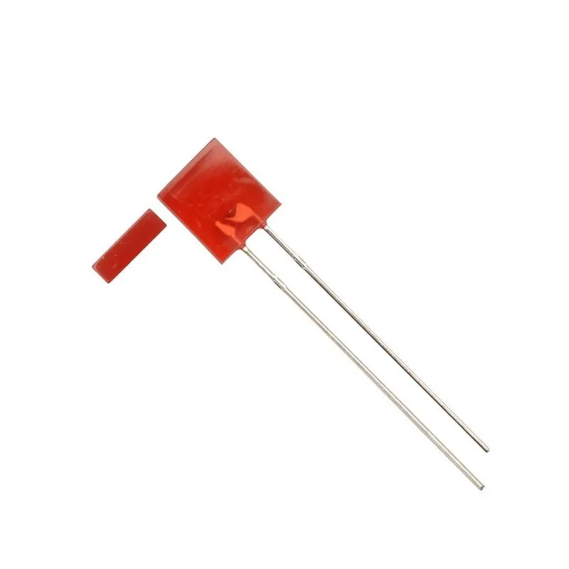 Red Rectangular LED 2x5x7mm, 2.0V Forward, 20mA Max