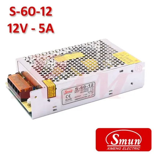 Smun Industrial SMPS 12Vdc 5A, 220Vac Input (S-60-12)