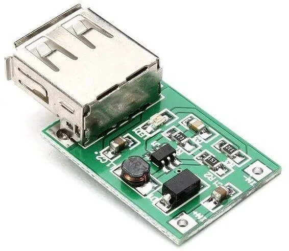 محول رفع جهد DC-DC صغير من 0.9-5 فولت إلى 5 فولت بخرج USB وتيار 600 مللي أمبير