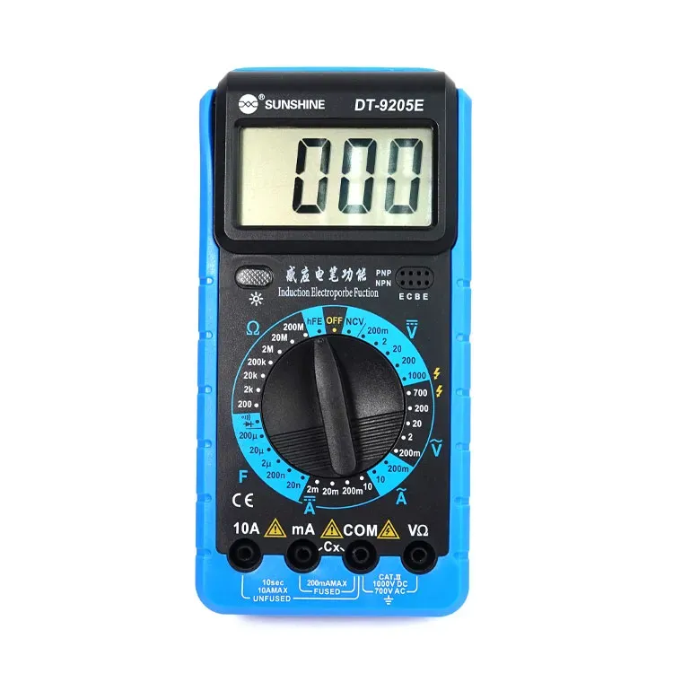 ملتيميتر رقمي SUNSHINE DT-9205E لقياس الجهد والتيار والمقاومة والسعة