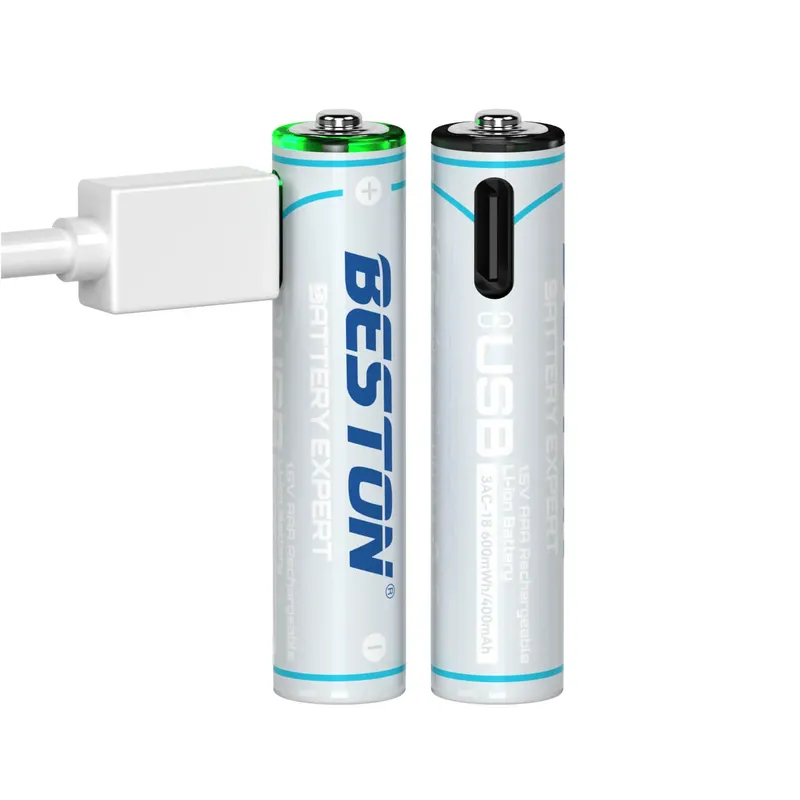Beston 3AC-18 AAA 1.5V USB-C Rechargeable Lithium Battery, 2-Pack