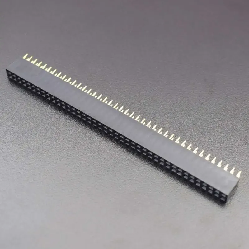 Female Pin Header 2.54mm 2×40-Pin Straight Black 11mm
