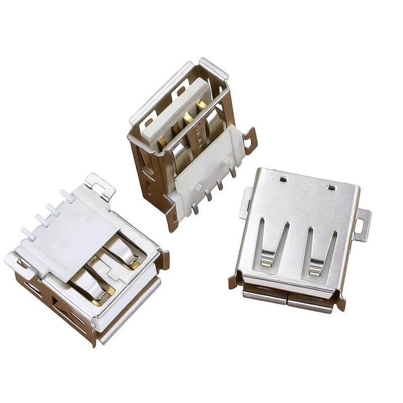 SMD Right Angle Female USB Type-A PCB Connector 4-Pin