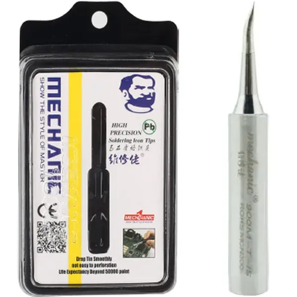MECHANIC 900M-T-IS Curved Lead-Free Soldering Iron Tip, White