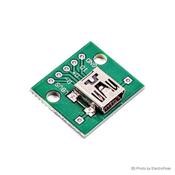 لوحة تحويل Mini USB أنثى إلى أطراف DIP بخمسة أطراف