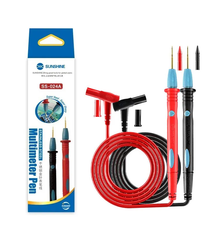 أسلاك قياس ملتيميتر SUNSHINE SS-024A بسن ذهبي 1000 فولت و20 أمبير (زوج)
