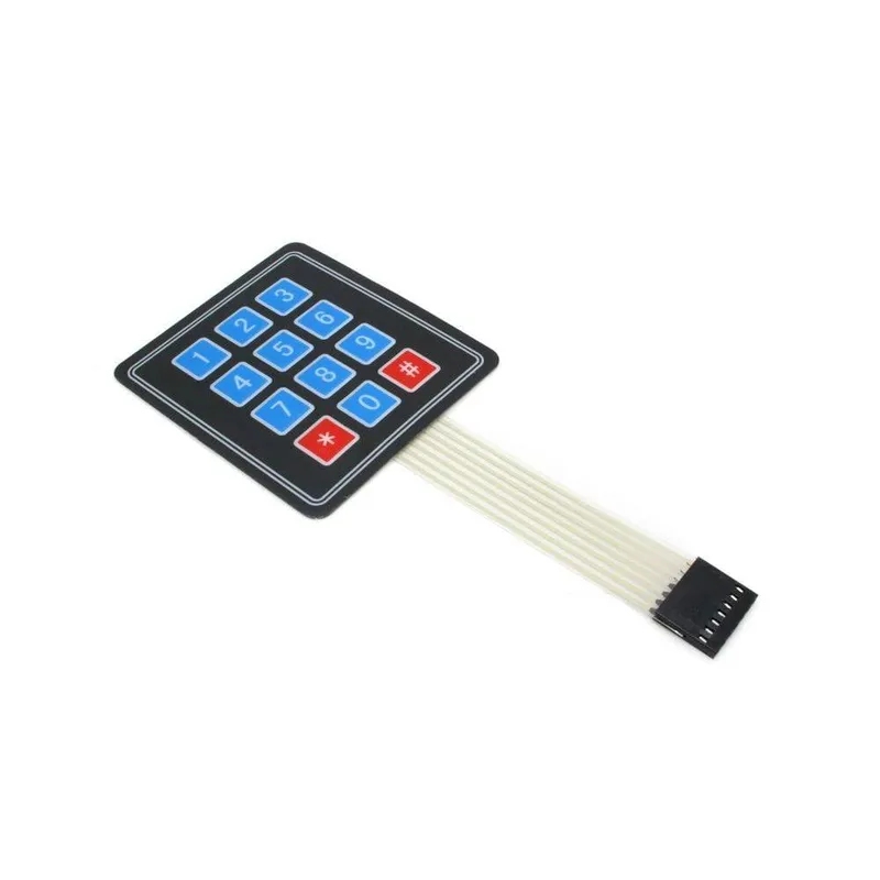 4x3 Matrix Membrane Keypad, 12 Keys, Adhesive Backing