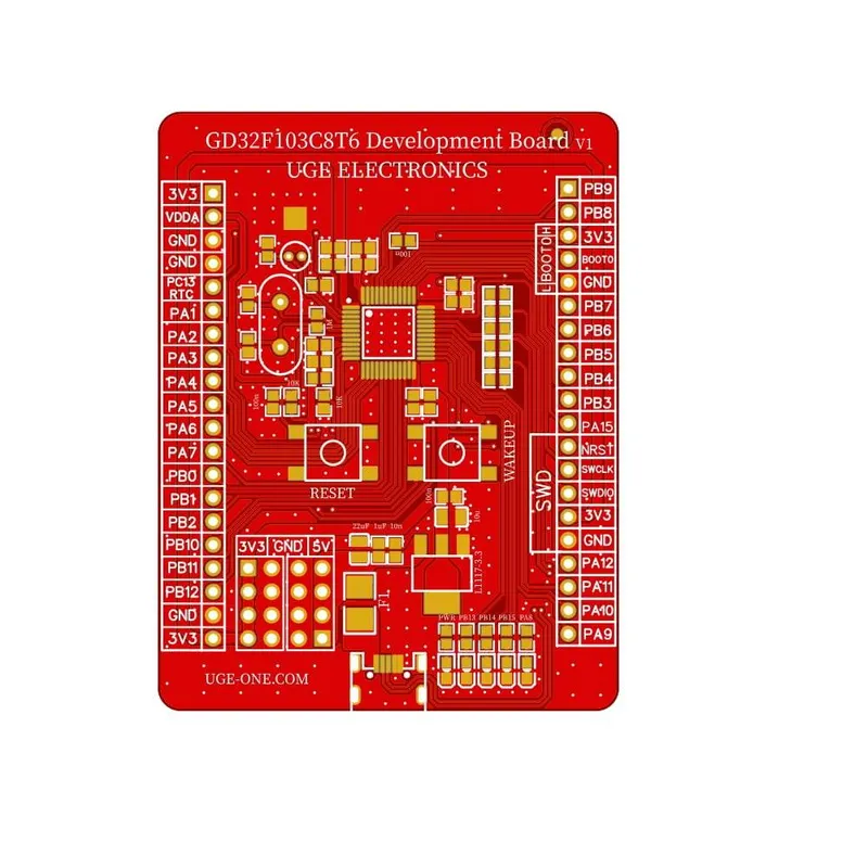 لوحة PCB فارغة لتطوير GD32F103C8T6 بغلاف LQFP-48