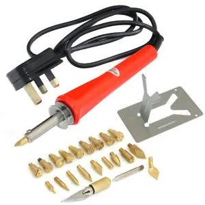 30 W Pyrography Wood Burning Pen with 28 Tips and Stand, 0-450 °C