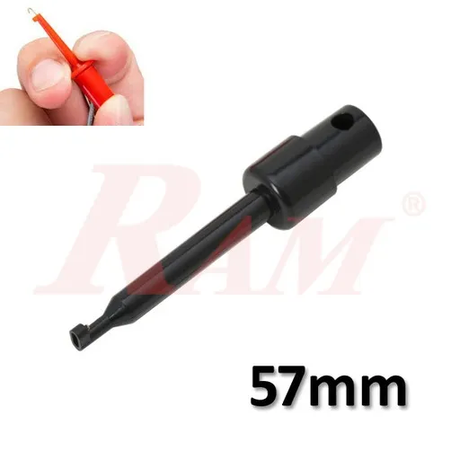 Round Small Single Test Hook Clip 57mm - Black (AD57B)