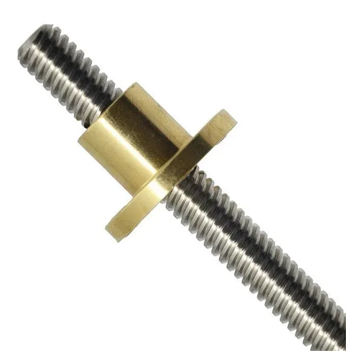 Stainless Lead Screw with Brass Nut 10mm x 600mm, Pitch 4mm