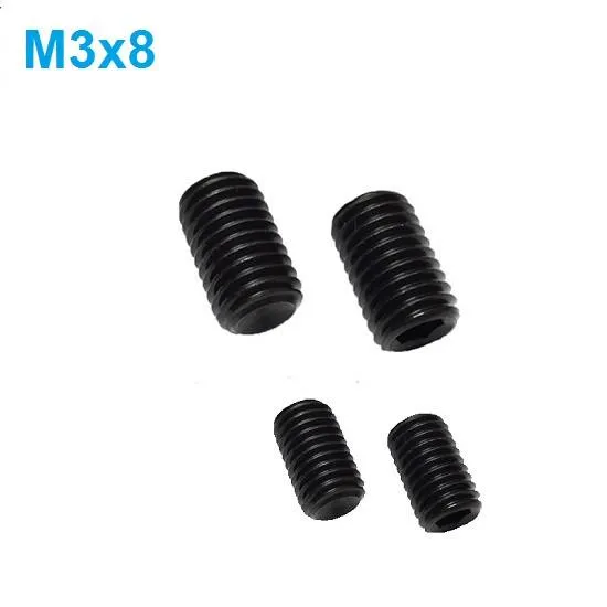 برغي تثبيت M3 × 8 مم بنهاية مقعرة أسود من الفولاذ السبيكي درجة 12.9