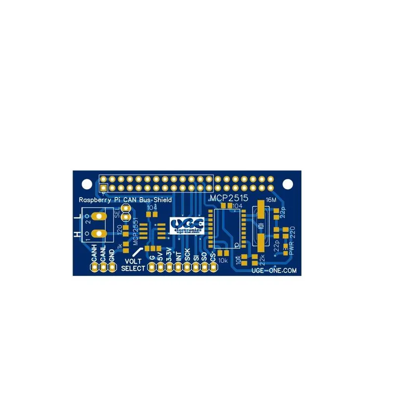 DIY PCB for MCP2515 CAN Bus Shield for Raspberry Pi