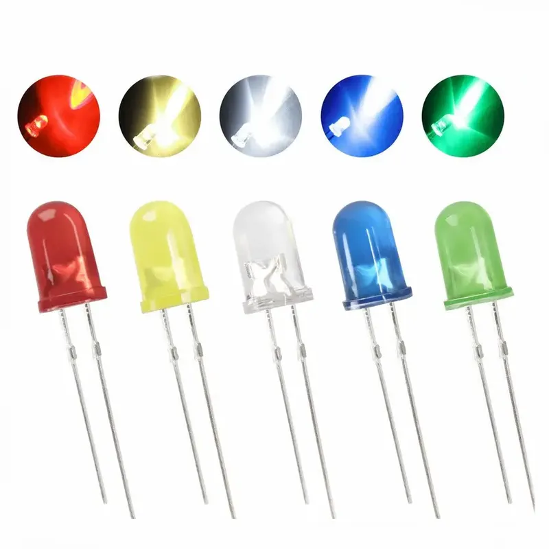 Round LED 3mm 2-Pin, Multiple Colors
