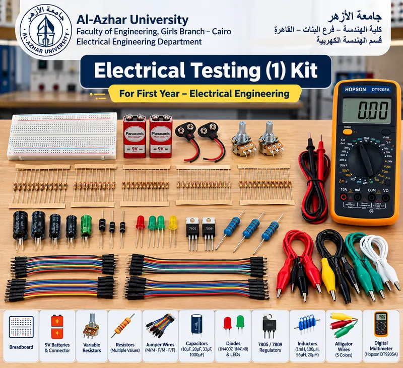 Al-Azhar University Electrical Testing (1) Lab Kit – First Year EE