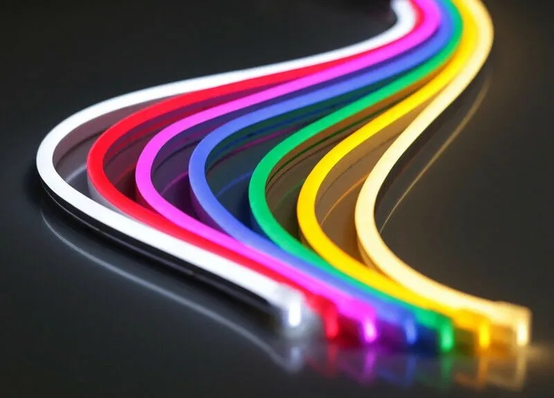 شريط LED نيون مرن بجهد 12 فولت وطول 1 متر (ألوان متعددة)