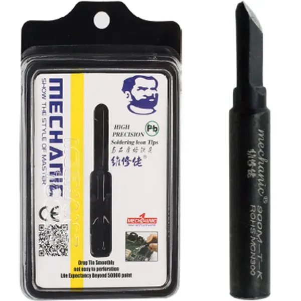 MECHANIC 900M-T-K Lead-Free ESD Soldering Tip, Black