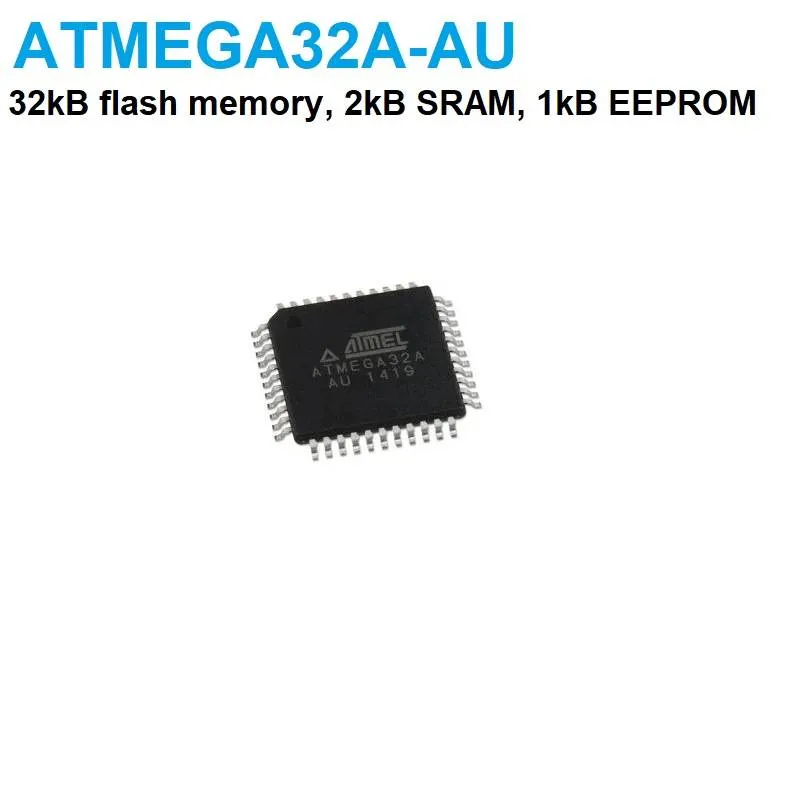 معالج ATMEGA32A-AU من عائلة AVR بذاكرة فلاش 32 كيلوبايت وغلاف TQFP-44