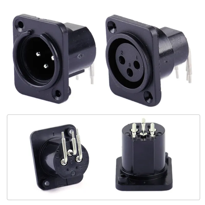 XLR Connector 3-Pin for PCB Mounting (Male and Female)