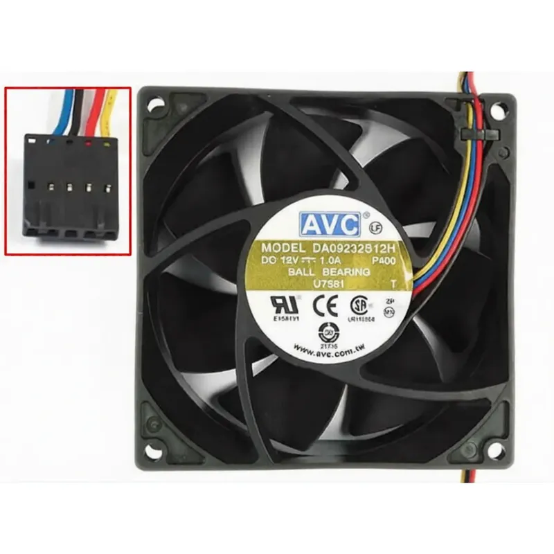 مروحة تبريد AVC DA09232B12H تيار مستمر 12 فولت 1.0 أمبير 92×92×32 مم