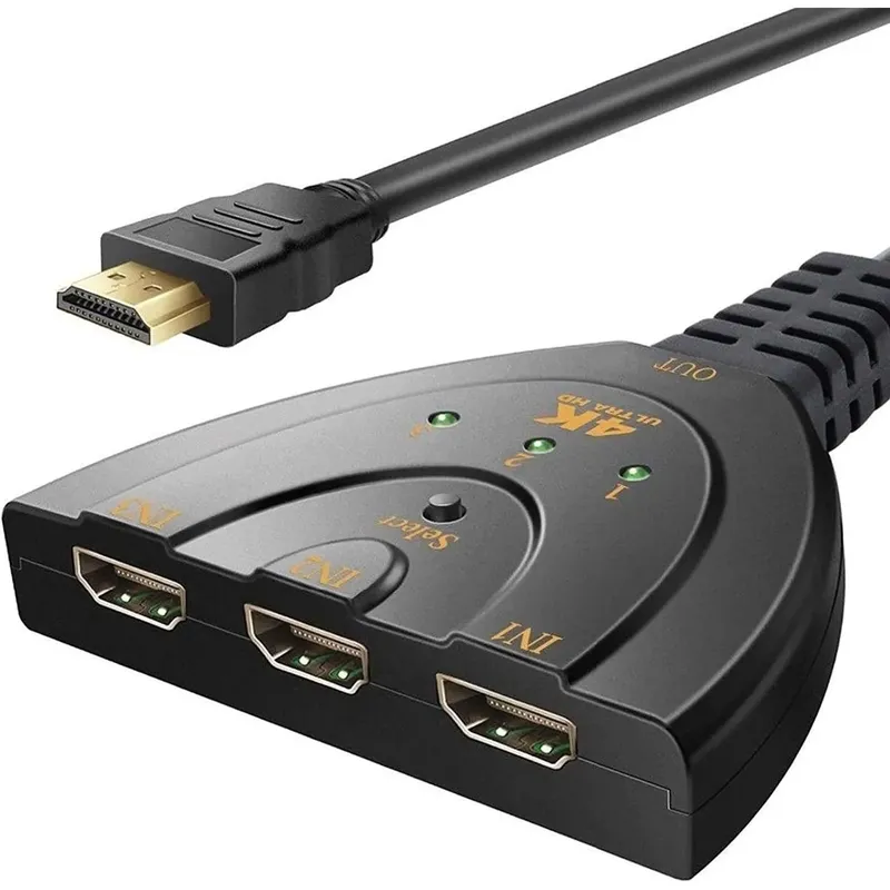 3-to-1 HDMI Switch 4K Ultra HD with 50cm HDMI Cable