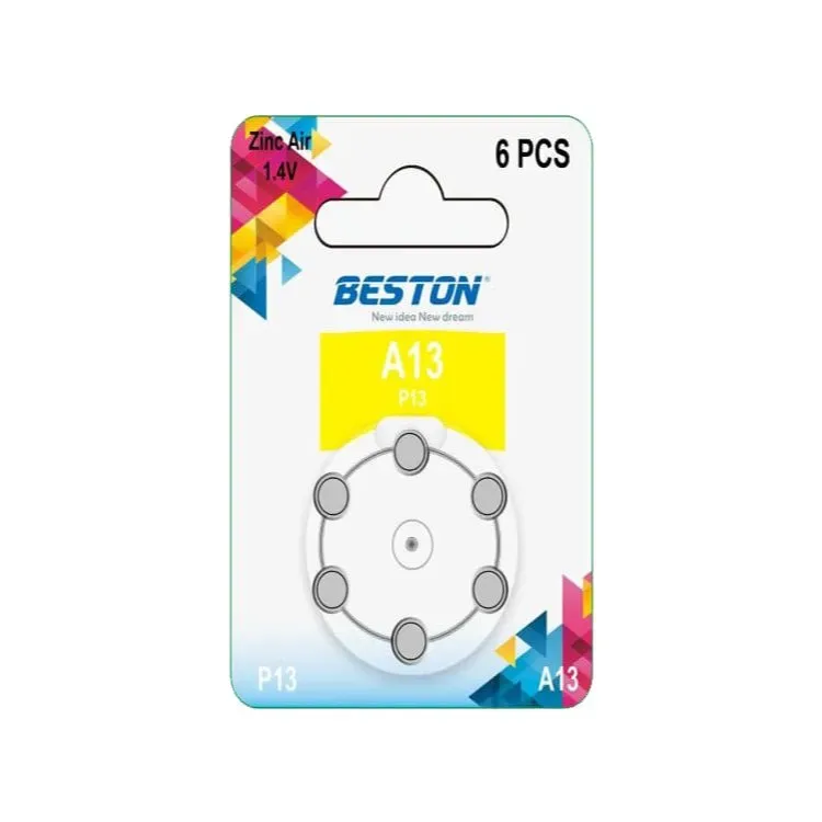 BESTON A13/P13 Hearing Aid Battery 1.4V 270mAh 6pcs