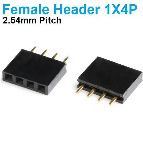 1x4 Female Straight Pin Header Socket 2.54mm Pitch