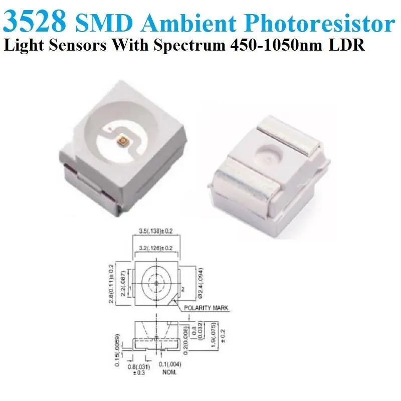 مستشعر الضوء المحيط EKPSMD3528 بدون كادميوم بغلاف SMD 3528 (LDR)