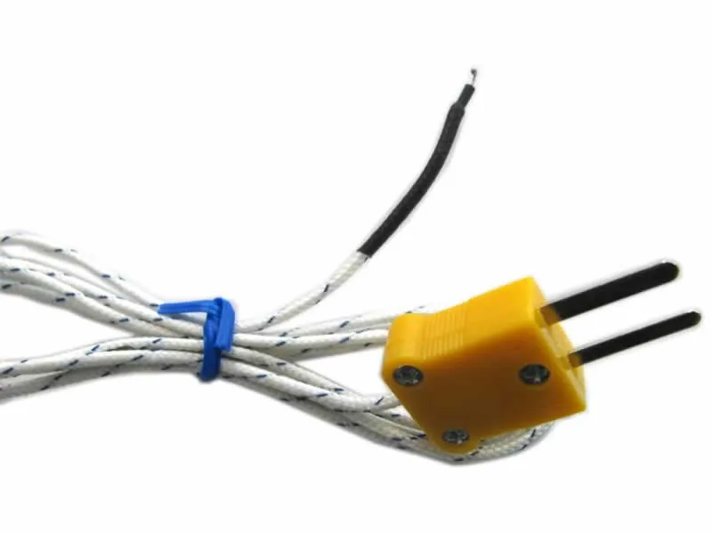 K-Type Thermocouple Temperature Probe 1.92 m Fiberglass Cable