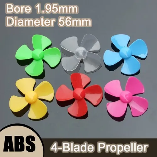 Plastic Propeller 4 Blades 56mm for 2mm DC Motor Shaft