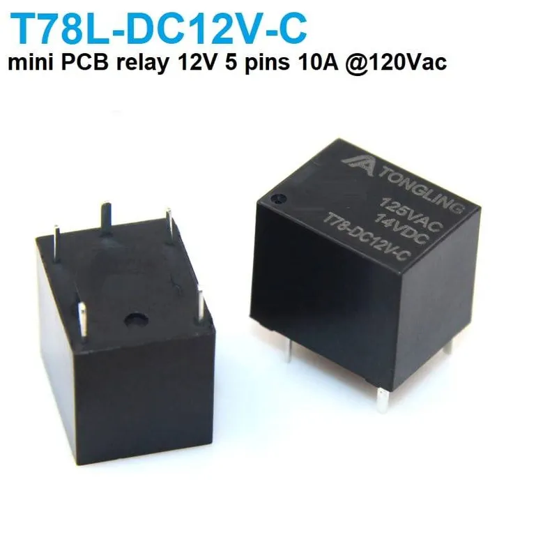 T78L-DC5V-C 5V DC SPDT Fully Sealed PCB Relay