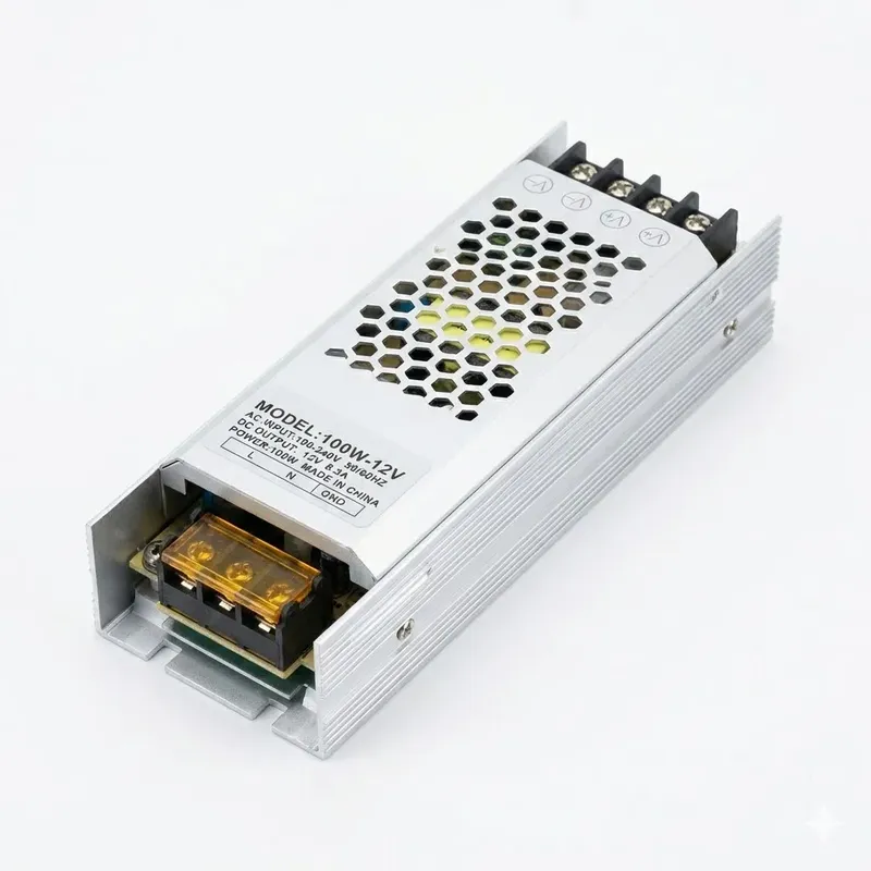 Slim Metal Power Supply 12V 8.3A 100W (AC 190–240V)