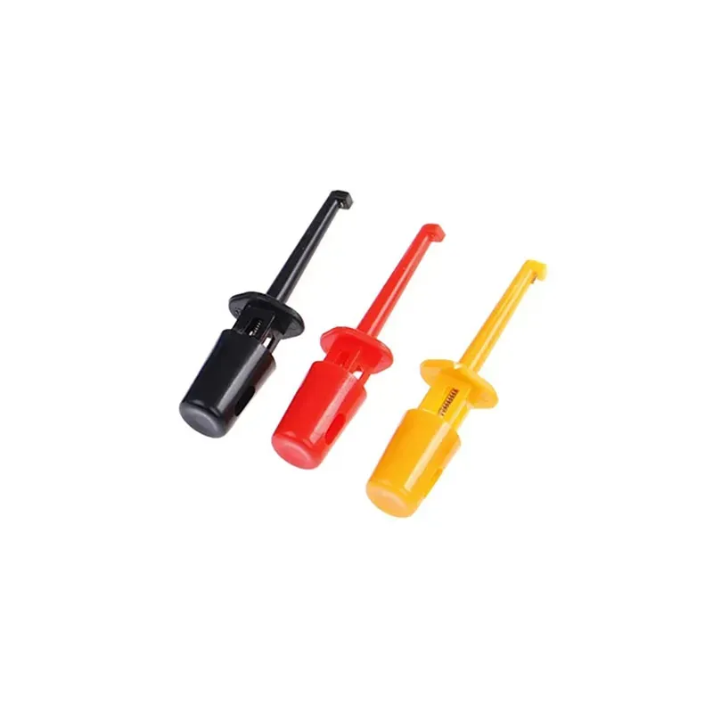 Spring-Loaded Test Hook Clip 42mm, Black/Red/Yellow