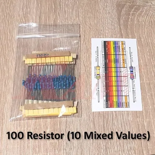 1/4W Carbon Resistor Kit - 100 pcs, 1% Tolerance